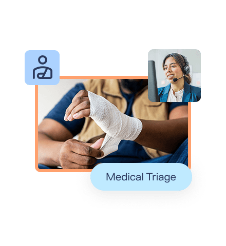 injury management, person with bandage and call support