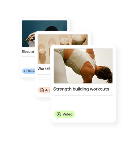 wellbeing resource hub tiles, person doing yoga