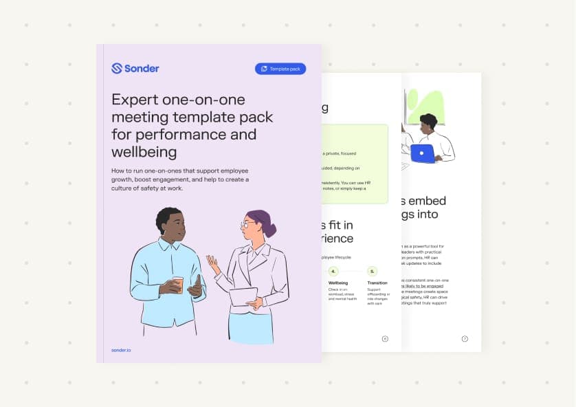 One on one, 1:1 meeting template pack preview cover