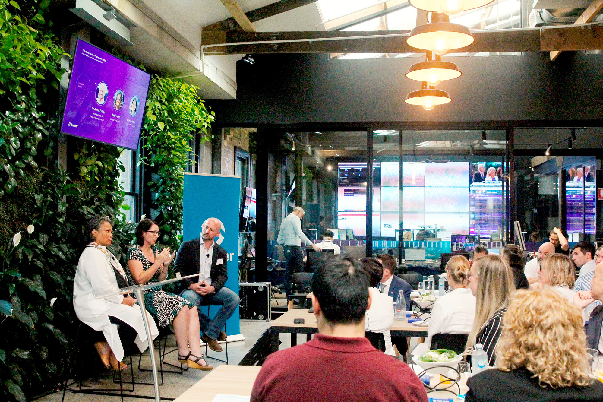 Sonder event panel at the Sonder Waterloo offices