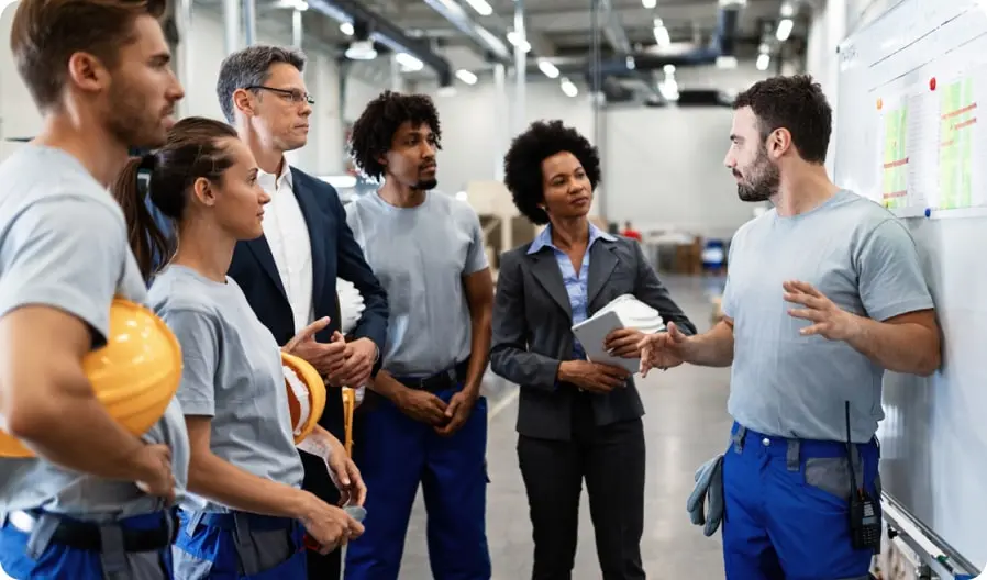 Workers in a informal meeting