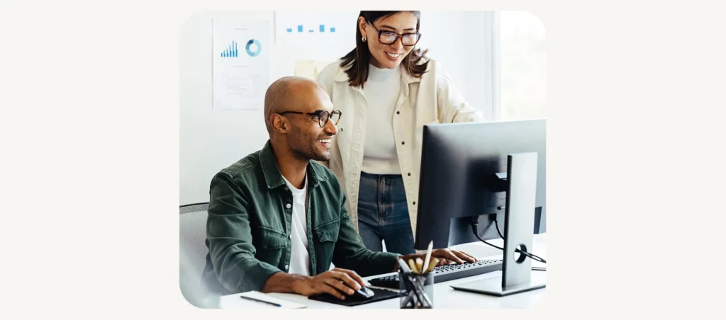 Tech workers at work