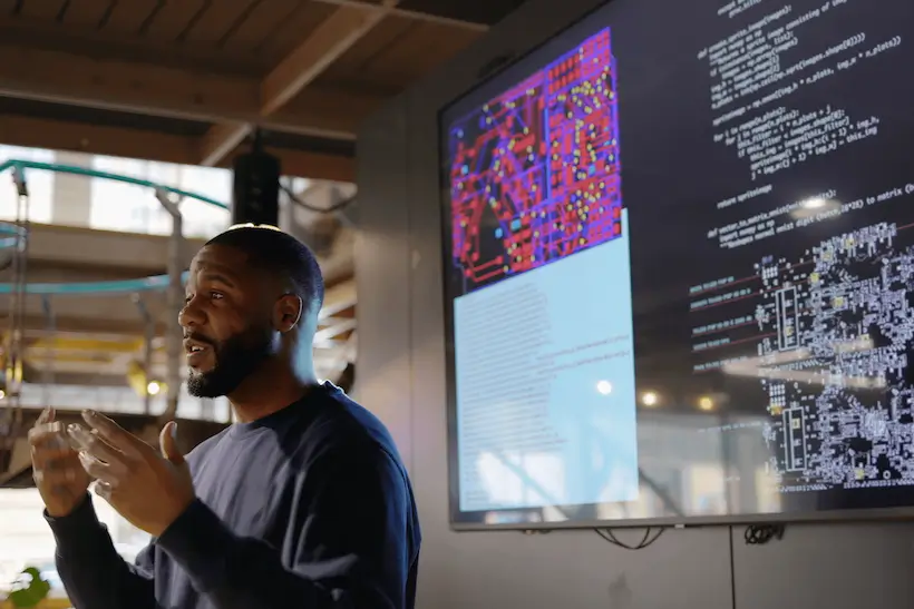 Man talking at a conference