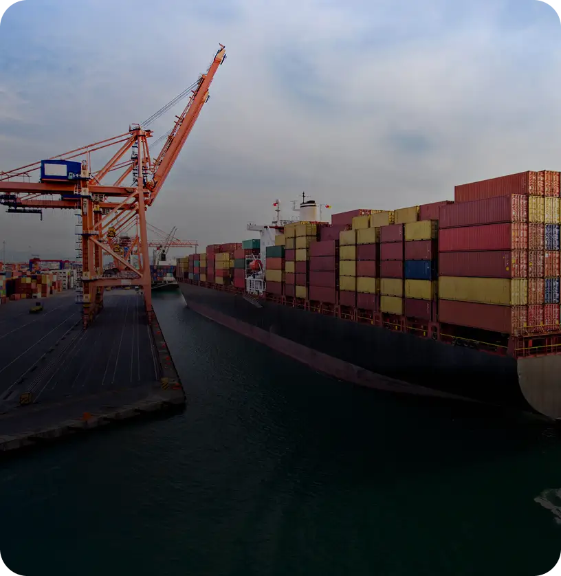 An image of a port dock full of containers
