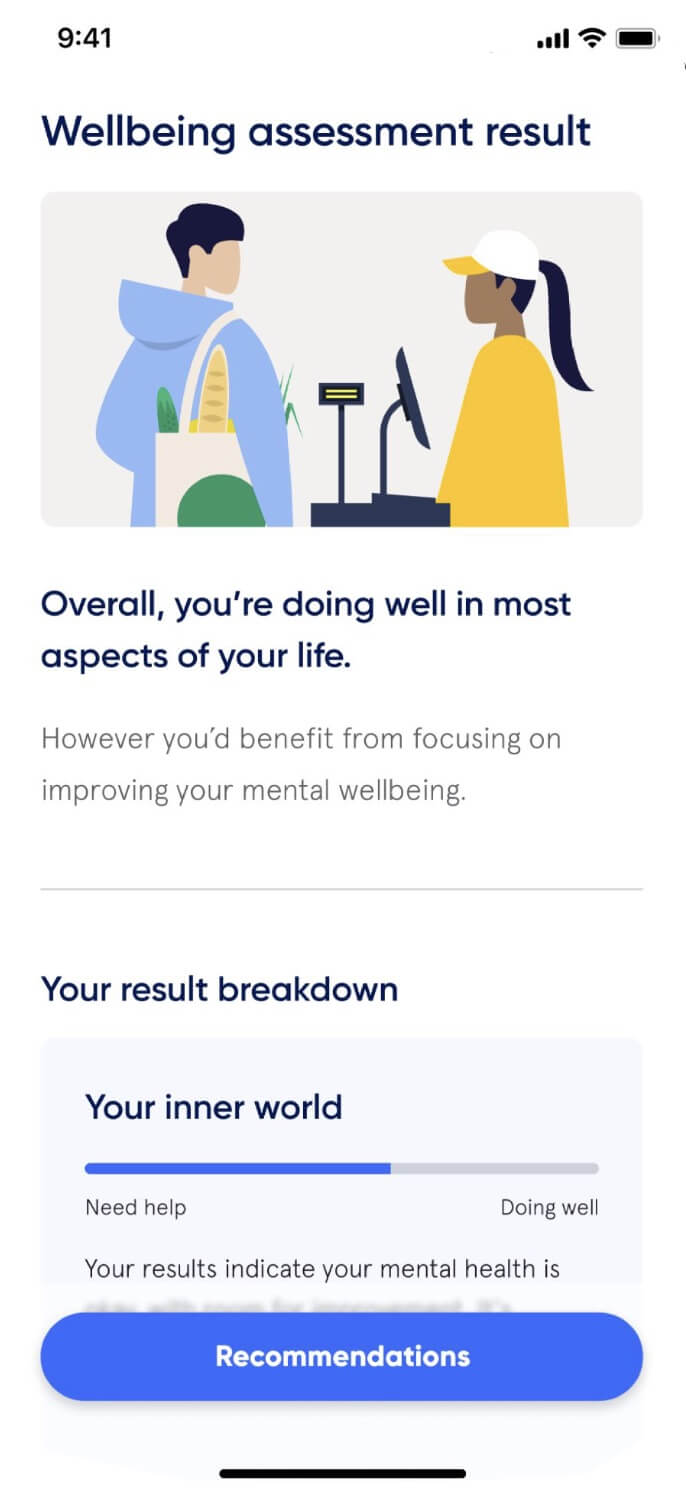 wellbeing assessment result