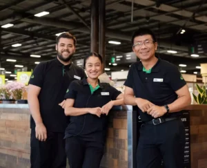 Woolworths staff posing for a photo
