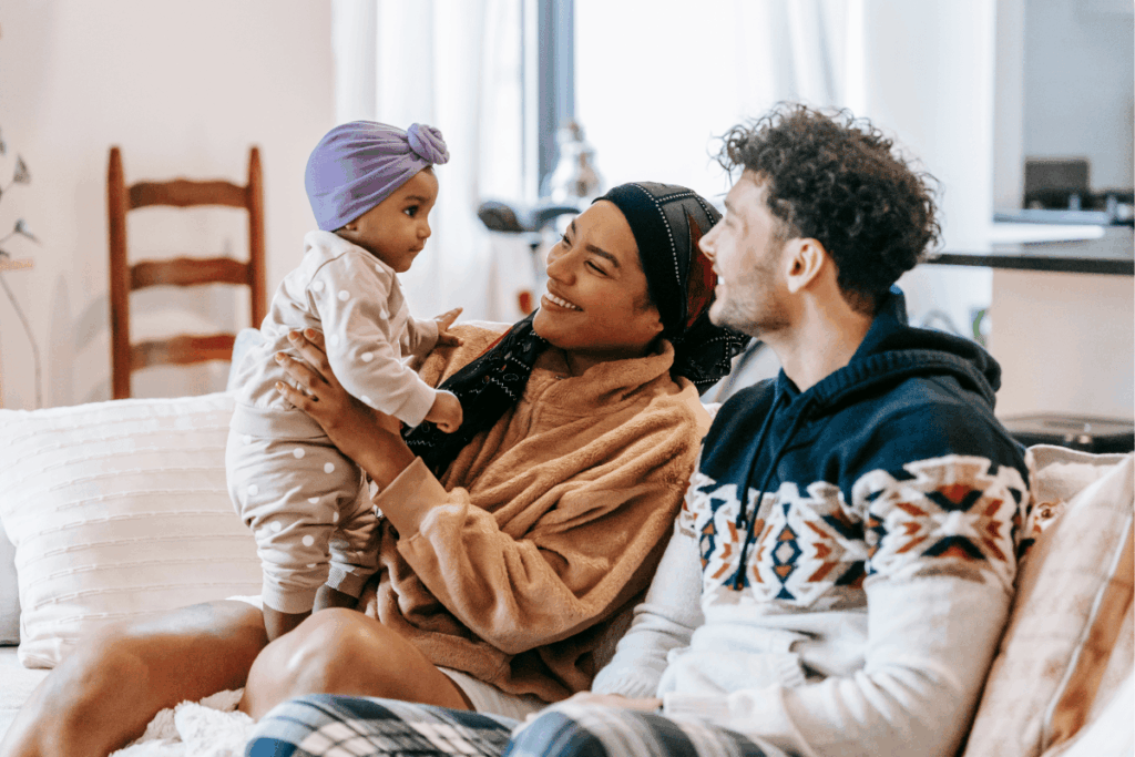 Young mother and father with their baby