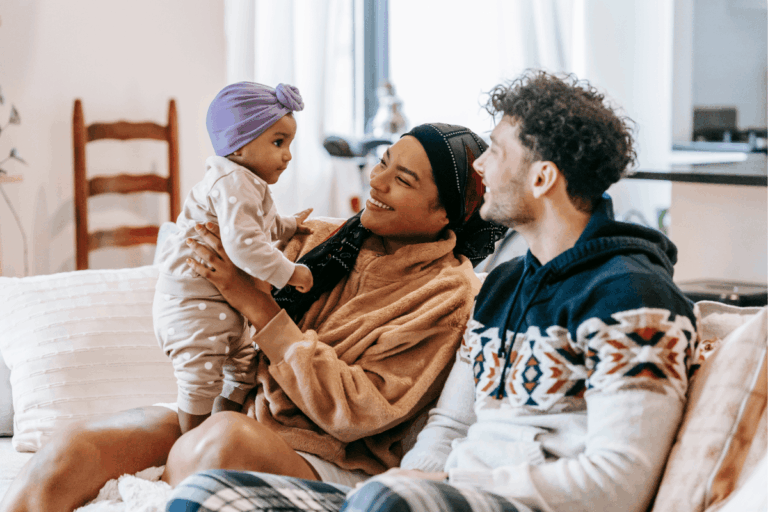 Young mother and father with their baby
