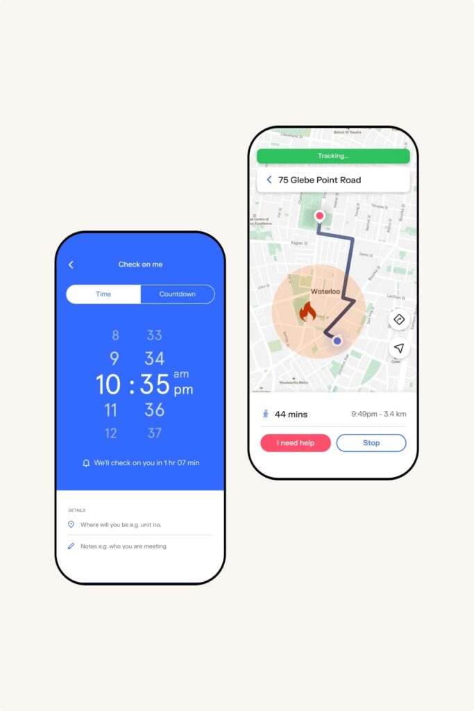 Sonder safety tools - "Check On Me" and "Track My Journey"