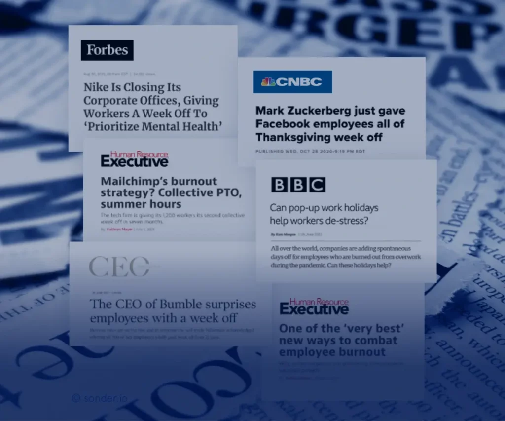 Collage of news articles