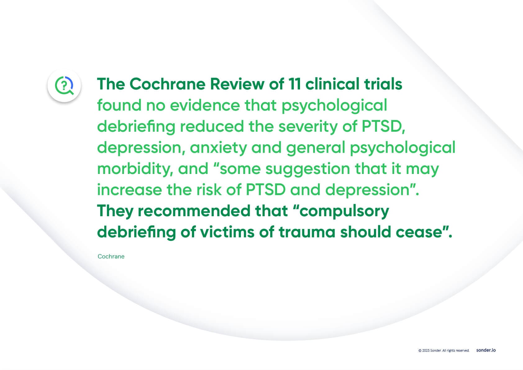 Psychological-debriefing-5-Cochrane-Review-Sonder