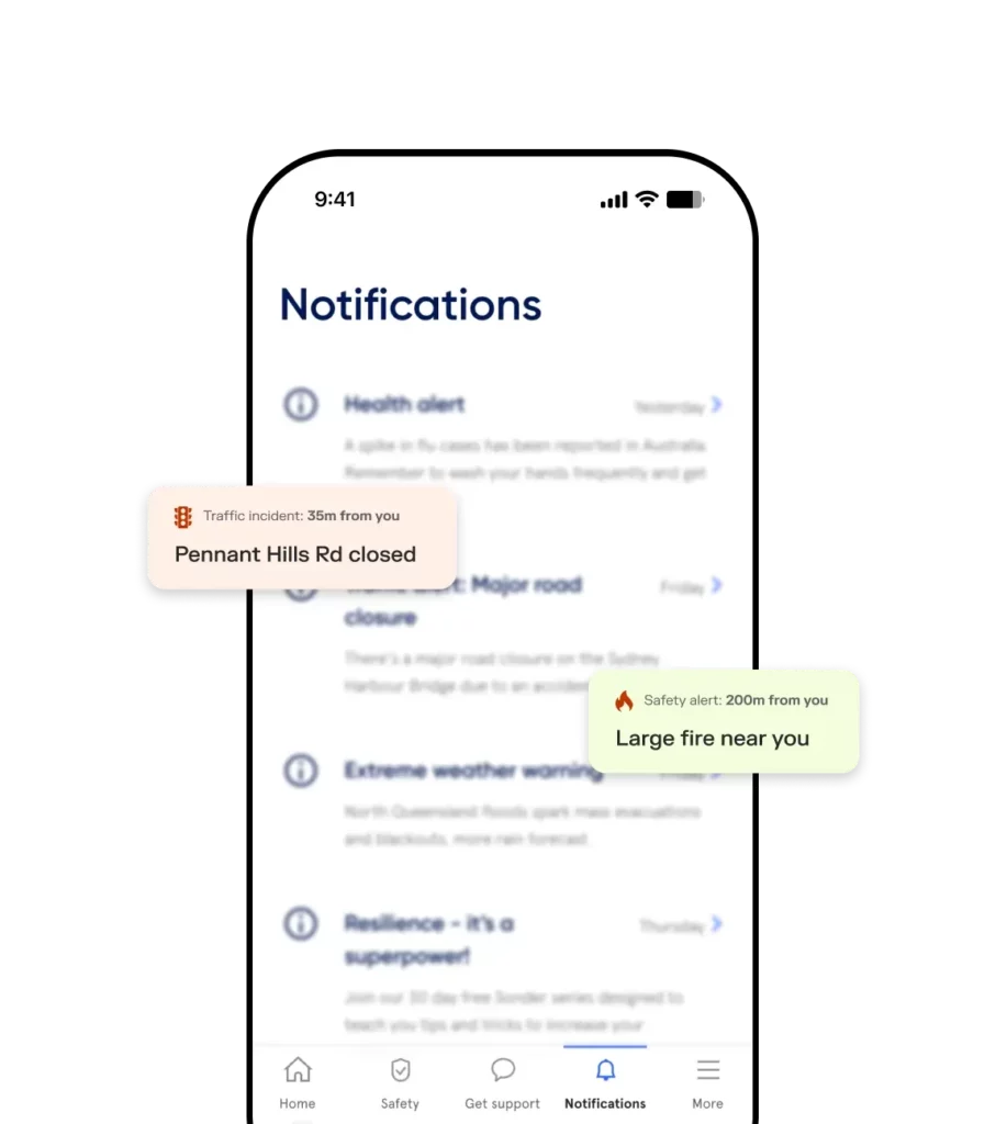 Image composite of the Sonder app chat user interface