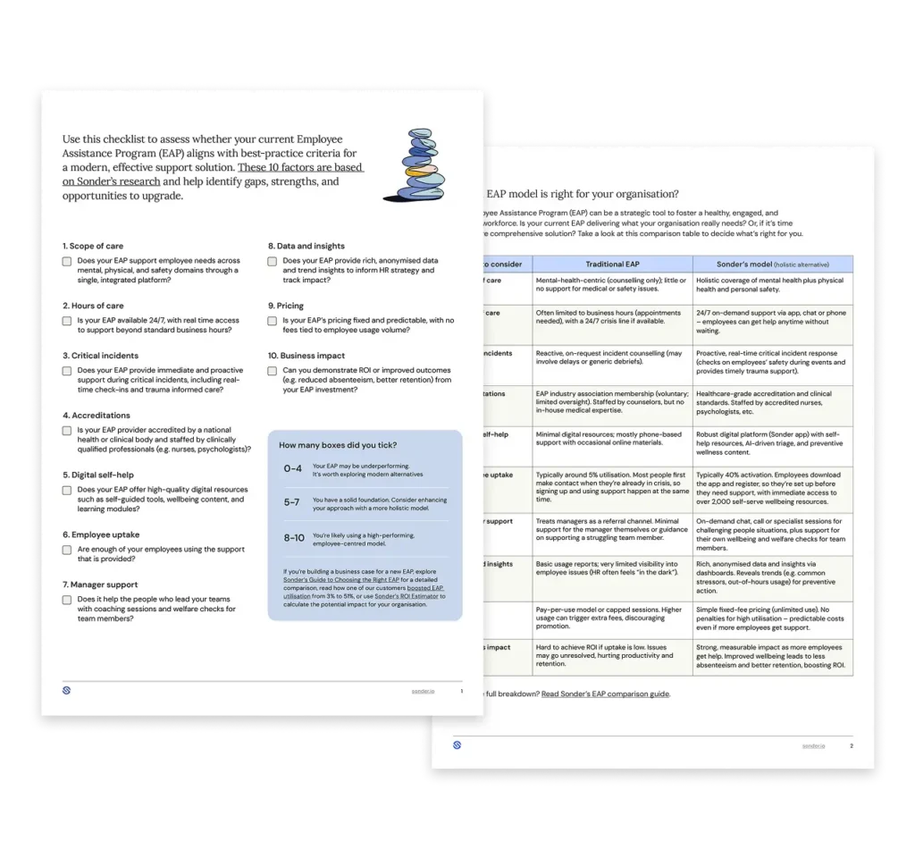 Free EAP providers checklist content preview