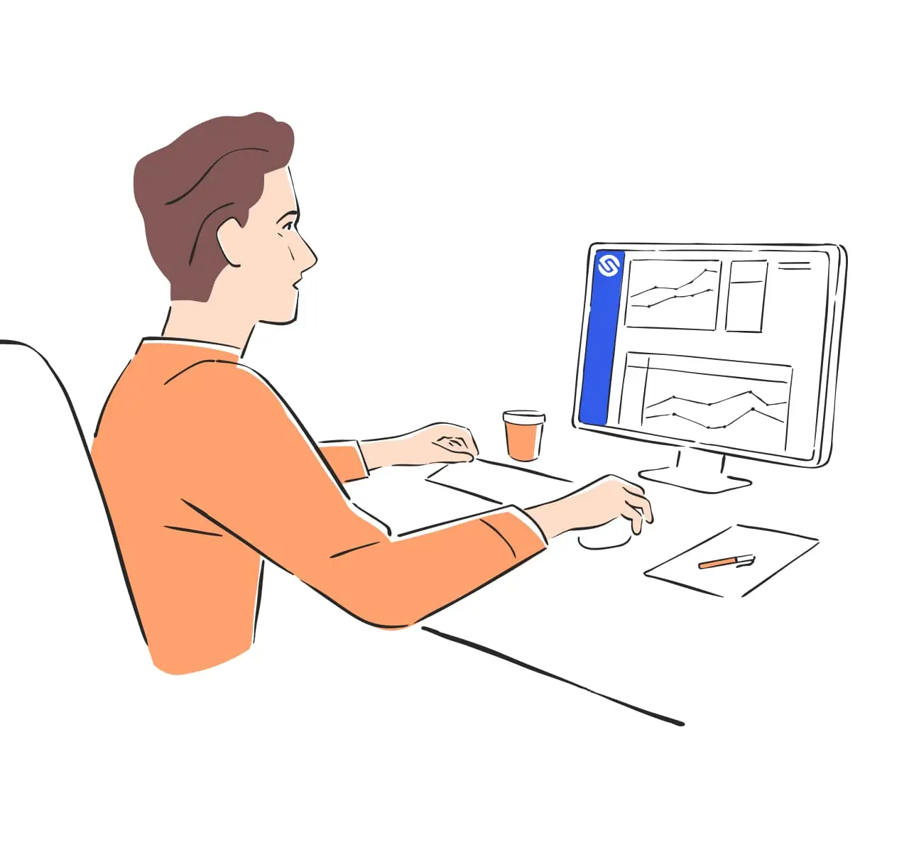 Illustration of someone working on a computer