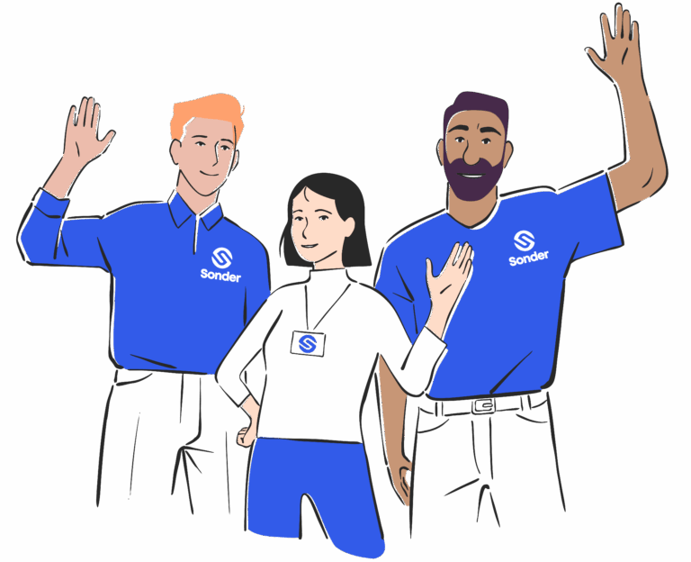 Illustration with Sonder employees