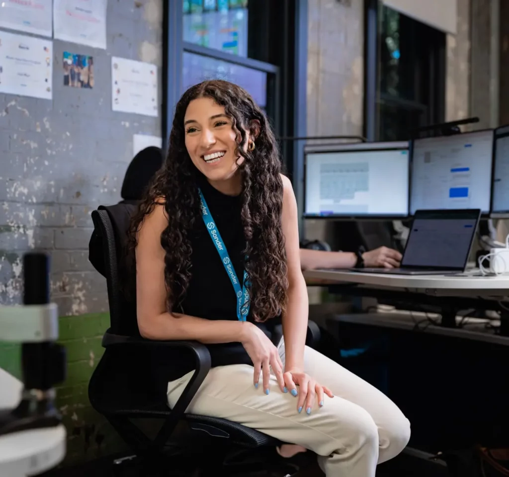 Sonder support centre agent smiling