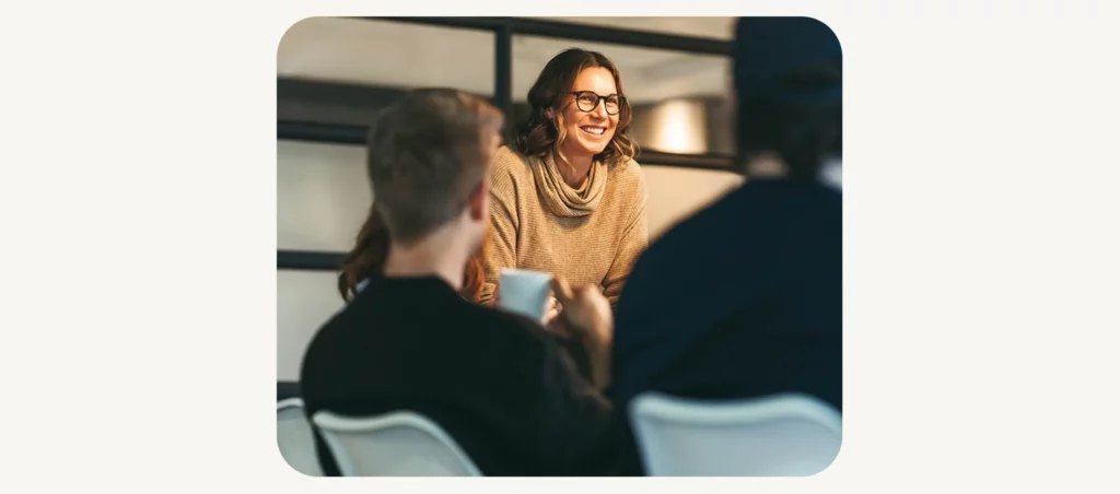 Workers in a meeting