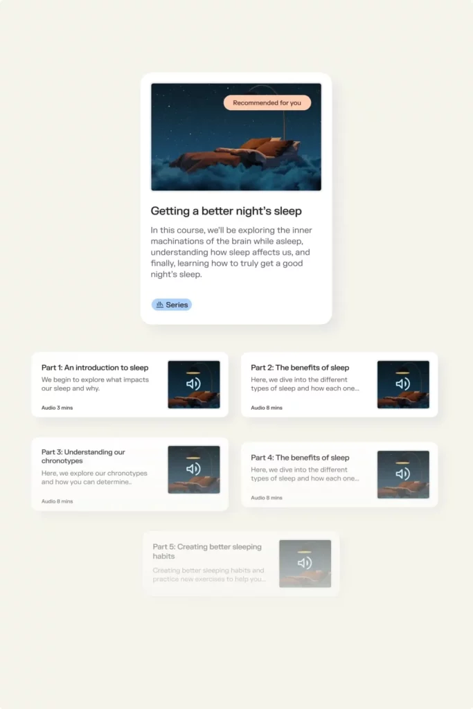 Montage of Sonder's personalised resources