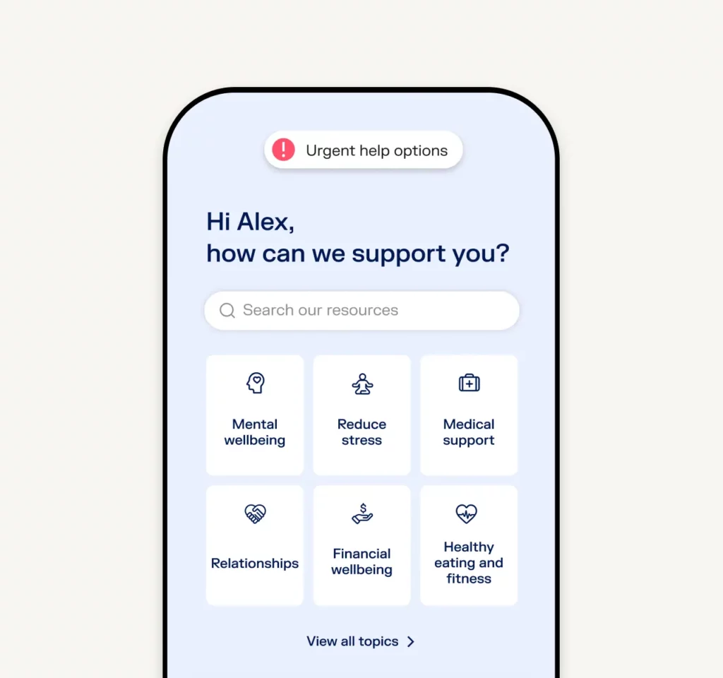 Help alert being displayed on a phone