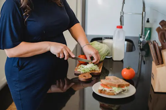 woman cooking a healthy meal
