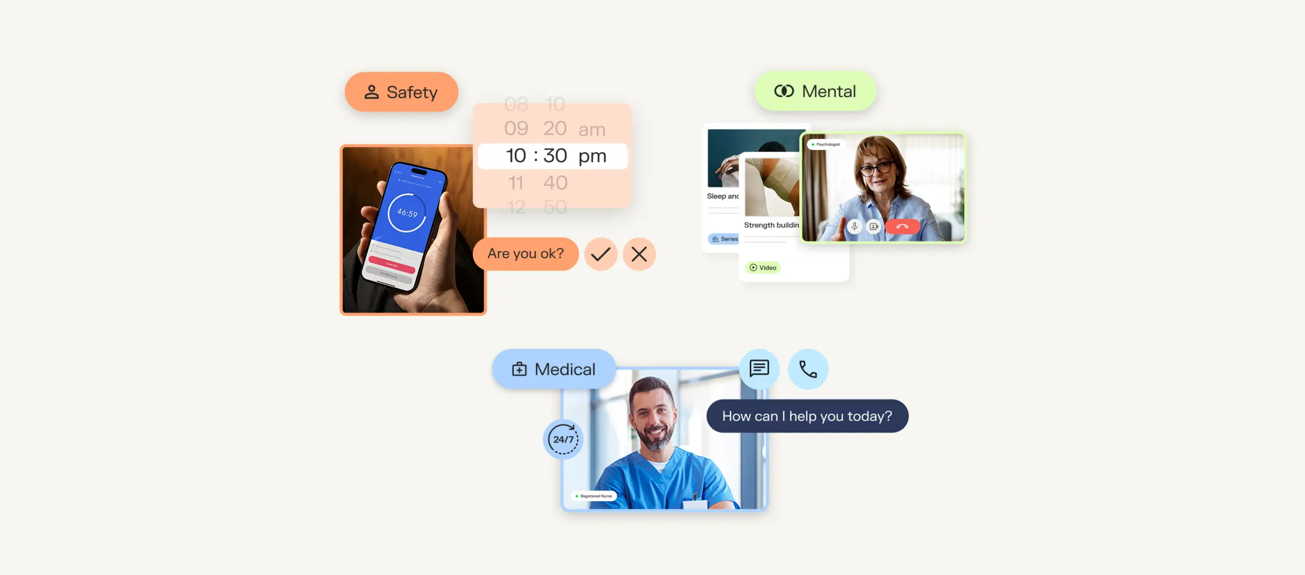 Montage of Sonder app features