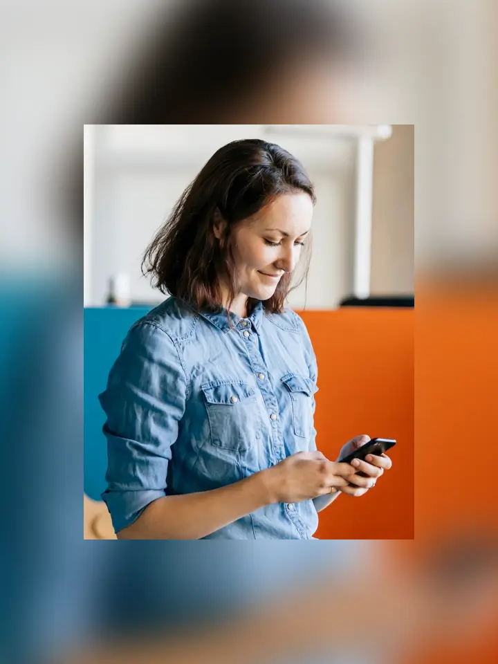 Woman looking at her phone
