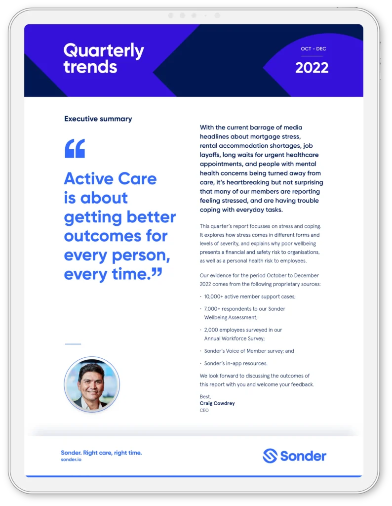 Quarterly wellbeing trends cover 2022