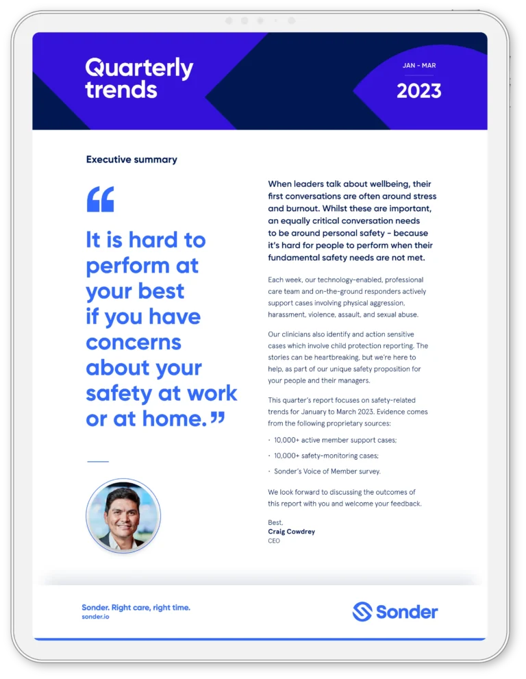 Quarterly wellbeing trends cover 2023