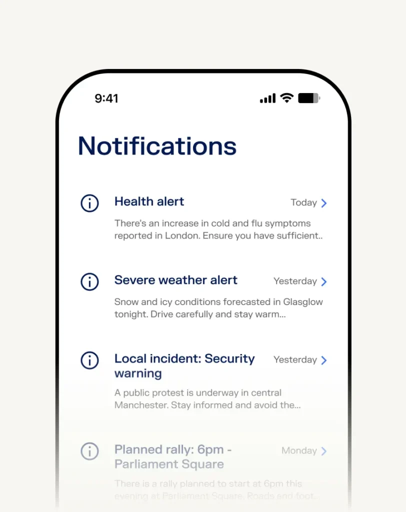Sonder app notification screen