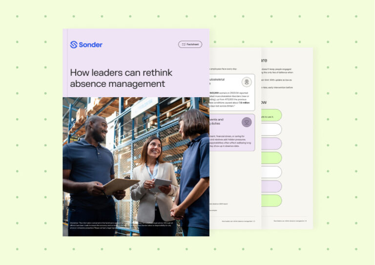 Absence management factsheet for leaders guide cover