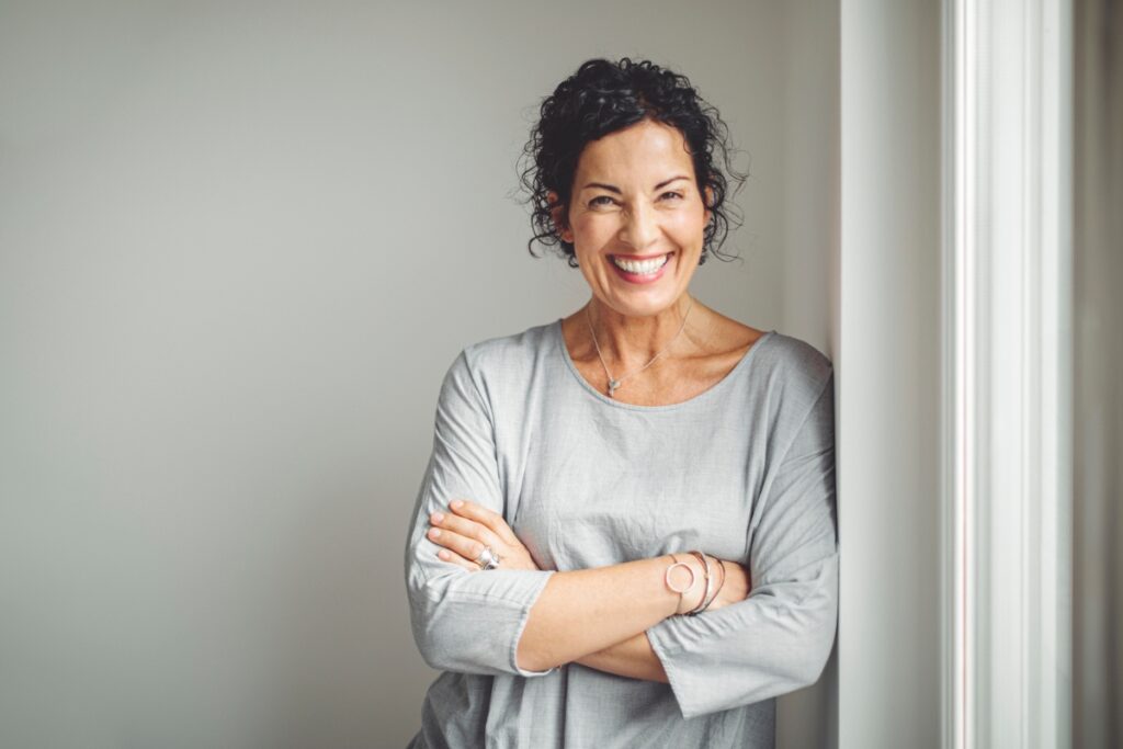 woman smiling