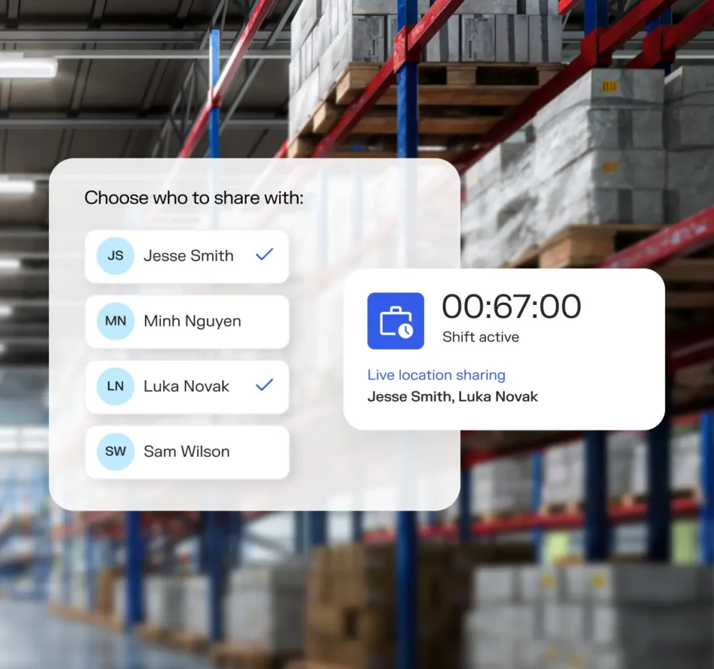 Sonder app: Share my shift options