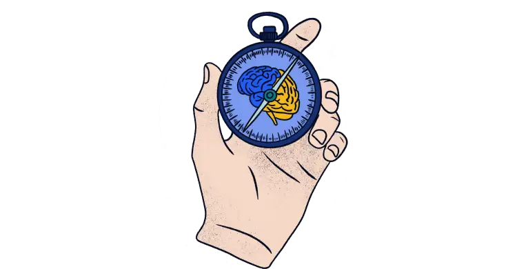 An illustration of a hand holding a compass