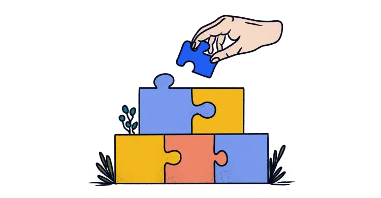 Illustration of a hand putting the final piece of a jigsaw puzzle