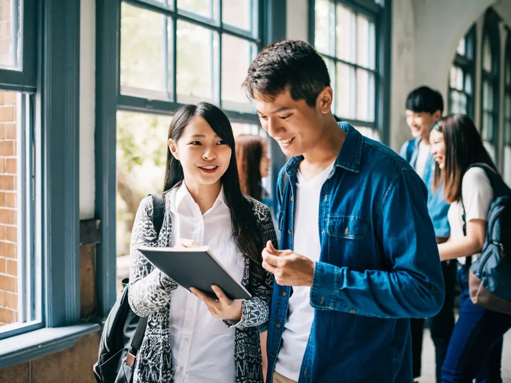 Two students talking