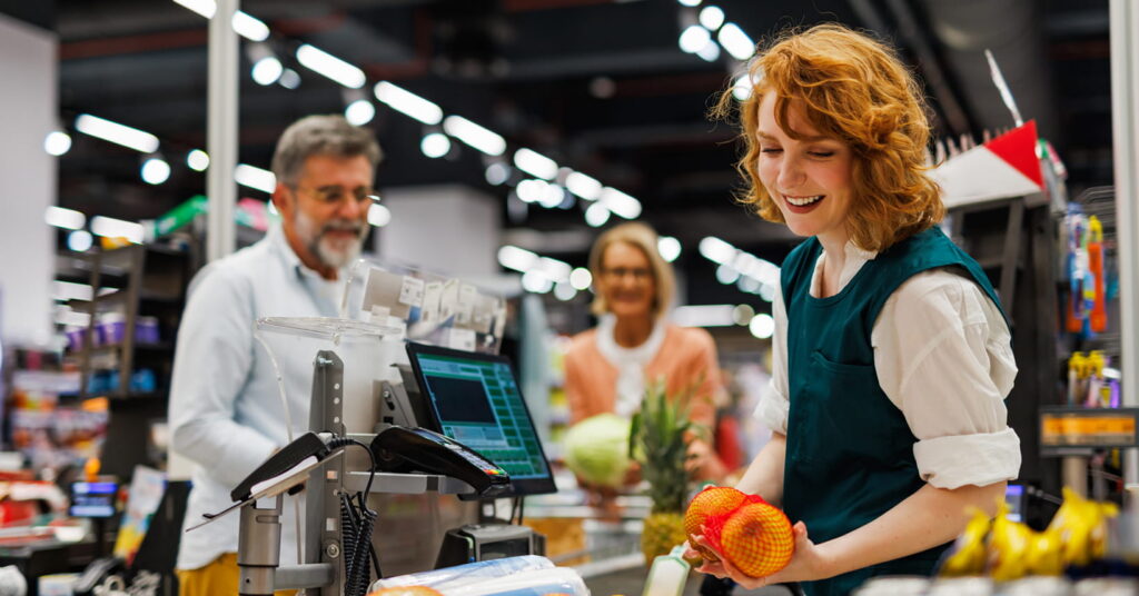 Retailer worker at a supermarket