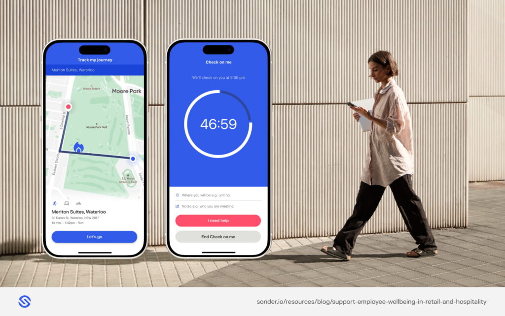 Sonder's safety tools UI